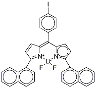Structure of 4,4-Difluoro-8-(4’-iodophenyl)-1,7-bis-(1’-napthyl)-4-bora-3α,4α-diaza-s-indacene