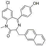 7-Chloro-5-(4-hydroxyphenyl)-1-methyl-3-(2-naphthylmethyl)-2,3-dihydro-1H-1,4-benzodiazepin-2-one结构式