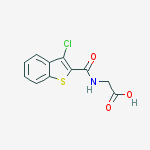 N-[(3-chloro-1-benzothiophen-2-yl)carbonyl]glycine结构式