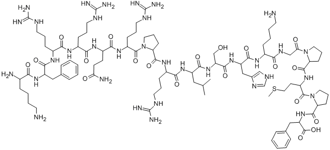 H-LYS-PHE-ARG-ARG-GLN-ARG-PRO-ARG-LEU-SER-HIS-LYS-GLY-PRO-MET-PRO-PHE-OH TRIFLUOROACETATE结构式