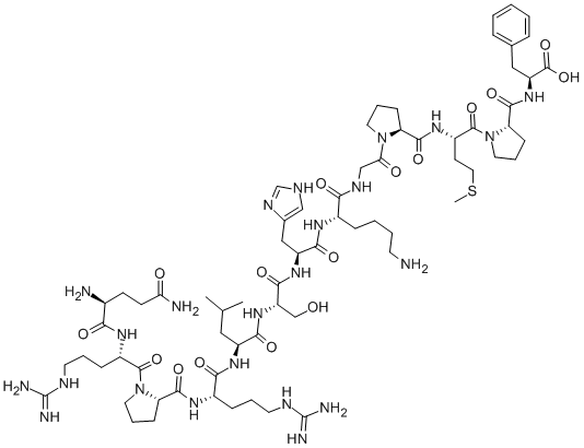 Structure of GLN-ARG-PRO-ARG-LEU-SER-HIS-LYS-GLY-PRO-MET-PRO-PHE