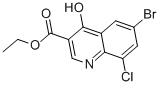 ETHYL 6-BROMO-8-CHLORO-4-HYDROXY-QUINOLINE-3-CARBOXYLATE结构式