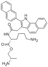 Structure of (2S)-2-AMINOPROPYL ESTER N2-[[2-(2-NAPHTHALENYL)-1H-BENZ[G]INDOL-3-YL]ACETYL]-D-LYSINE