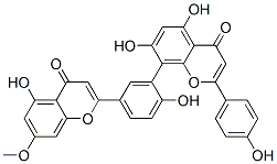5,7-dihydroxy-8-[2-hydroxy-5-(5-hydroxy-7-methoxy-4-oxo-4H-1-benzopyran-2-yl)phenyl]-2-(4-hydroxyphenyl)-4-benzopyrone结构式