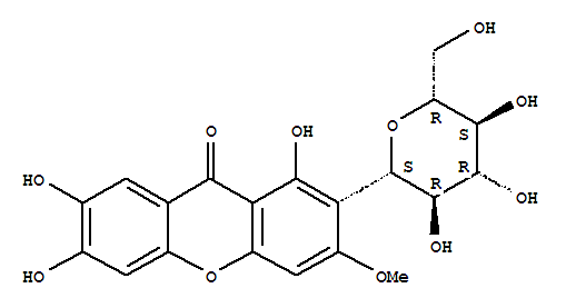 Structure of (1S)-1,5-anhydro-1-(1,6,7-trihydroxy-3-methoxy-9-oxo-9H-xanthen-2-yl)-D-glucitol
