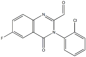 Structure of 3-(2-chlorophenyl)-6-fluoro-4-oxo-3,4-dihydroquinazol ine-2-carb