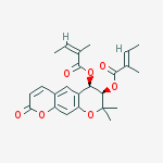 [(3r,4r)-2,2-dimethyl-3-[(e)-2-methylbut-2-enoyl]oxy-8-oxo-3,4-dihydropyrano[3,2-g]chromen-4-yl] (z)-2-methylbut-2-enoate结构式