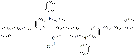 Structure of N,N-Diphenyl-N,N-bis(4-(4-phenyl-1,3-butadienyl)phenyl)-(1,1-biphenyl)-4,4-diamine dihydrochloride