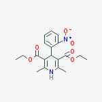 Structure of 3,5-Pyridinedicarboxylic acid, 1,4-dihydro-2,6-dimethyl-4-(2-nitrophenyl)-, diethyl ester