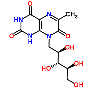 5-deoxy-5-(6-methyl-2,4,7-trioxo-1,3,4,7-tetrahydropteridin-8(2H)-yl)-D-ribitol结构式