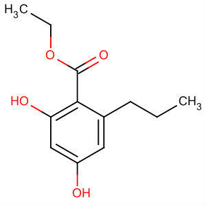 Structure of Benzoic acid, 2,4-dihydroxy-6-propyl-, ethyl ester