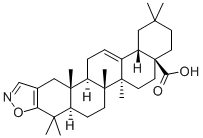 齐墩果-2,12-二烯[2,3-d]异恶唑-28-酸结构式