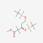 (-)-METHYL (3S)-3,5-BIS-[(TERT-BUTYLDIMETHYLSILYL)OXY]-2,2-DIMETHYLPENTANOATE结构式