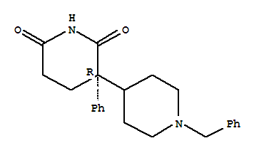 Structure of [3,4'-Bipiperidine]-2,6-dione,3-phenyl-1'-(phenylmethyl)-, (3R)-