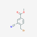 Structure of Benzoic acid, 4-(bromomethyl)-3-cyano-, methyl ester