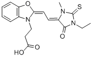 Structure of 1-Methyl-3-ethyl-5-[2-(3-(2-carboxyethyl)-benzoxazol-2-ylidene)-ethylidene]-2-thioxo-imidazolidin-4-one
