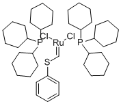 Structure of BIS(TRICYCLOHEXYLPHOSPHINE)[(PHENYLTHIO)METHYLENE]RUTHENIUM (IV) DICHLORIDE