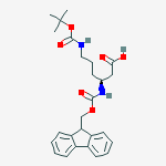 (S)-6-(叔丁氧羰基氨基)-3-(芴-9-基甲氧羰基氨基)己酸结构式
