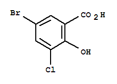 5-bromo-3-chloro-2-hydroxybenzoic acid结构式