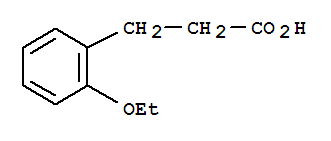 Structure of Benzenepropanoic acid, 2-ethoxy-