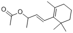 Structure of 4-(2,6,6-trimethyl-1-cyclohexen-1-yl)-3-buten-2-oacetate