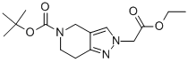 Structure of 2H-PYRAZOLO[4,3-C]PYRIDINE-2-ACETIC ACID, 5-[(1,1-DIMETHYLETHOXY)CARBONYL]-4,5,6,7-TETRAHYDRO-, ETHYL ESTER
