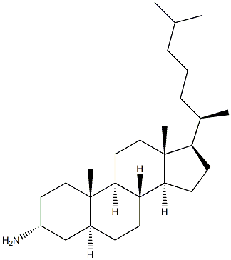 Structure of Cholestan-3-aMine, (3α,5α)-