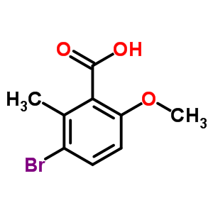 Structure of benzoic acid, 3-bromo-6-methoxy-2-methyl-