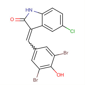 Structure of 2H-Indol-2-one,5-chloro-3-[(3,5-dibromo-4-hydroxyphenyl)methylene]-1,3-dihydro-
