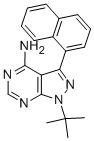 Structure of 4-AMINO-1-TERT-BUTYL-3-(1-NAPHTHYL)PYRAZOLO[3,4-D]PYRIMIDINE