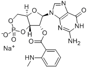 Cyclic 3,5-(hydrogen phosphate) 2-[2-(MethylaMino)benzoate] Guanosine MonosodiuM Salt结构式