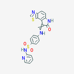 Structure of 4-{[(Z)-(7-oxo-6,7-dihydro-8H-[1,3]thiazolo[5,4-e]indol-8-ylidene)methyl]amino}-N-pyridin-2-ylbenzenesulfonamide