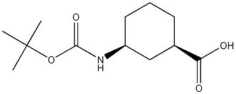 Structure of CYCLOHEXANECARBOXYLIC ACID, 3-[[(1,1-DIMETHYLETHOXY)CARBONYL]AMINO]-, (1R,3S)-