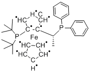 Structure of (R)-1-[(S)-2-(DI-TERT.-BUTYLPHOSPHINO)FERROCENYL]ETHYLDIPHENYLPHOSPHINE