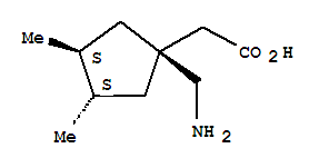 (3S,4S)-1-(AMINOMETHYL)-3,4-DIMETHYLCYCLOPENTYL]ACETIC ACID结构式