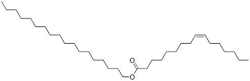Structure of 9-Hexadecenoic acid, octadecyl ester, (Z)-