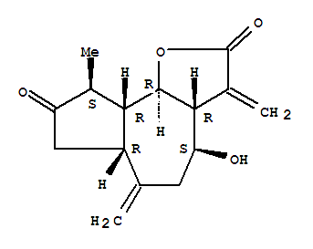 Structure of (3aR-(3aa,4a,6aa,9a,9aa,9bb))-Octahydro-4-hydroxy-9-methyl-3,6-bis(methylene)azuleno[4,5-b]furan-2,8(3H,4H)-dione