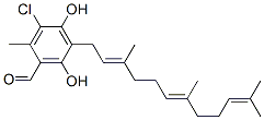Structure of 3-Chloro-4,6-dihydroxy-2-methyl-5-[(2E,6E)-3,7,11-trimethyl-2,6,10-dodecatrienyl]benzaldehyde