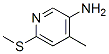 3-Pyridinamine,  4-methyl-6-(methylthio)-结构式