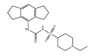 Structure of 4-Piperidinesulfonamide, 1-ethyl-N-[[(1,2,3,5,6,7-hexahydro-s-indacen-4-yl)amino]carbonyl]-