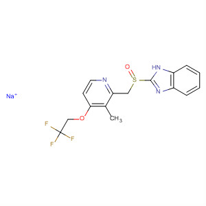 Structure of 1H-Benzimidazole,2-[[[3-methyl-4-(2,2,2-trifluoroethoxy)-2-pyridinyl]methyl]sulfinyl]-, sodiumsalt