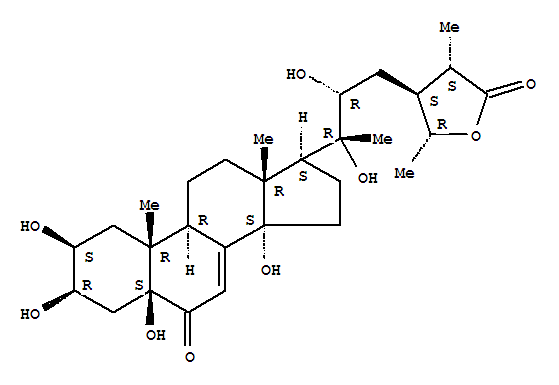 Structure of (20R,22R,24S,25S,28R)-2β,3β,5,14,20,22,28-Heptahydroxy-6-oxo-5β-stigmasta-7-ene-27-oic acid γ-lactone