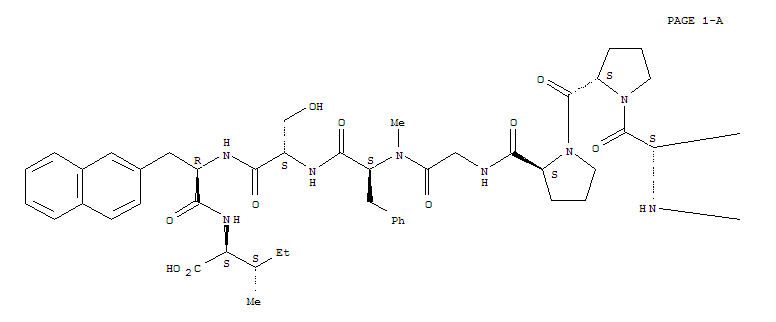 Structure of AC-LYS-ARG-PRO-PRO-GLY-Α-ME-PHE-SER-D-Β-NAL-ILE-OH