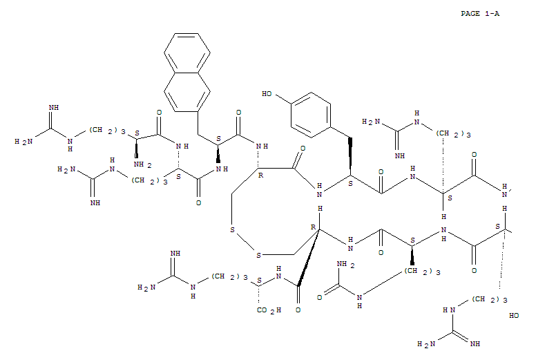 Structure of H-ARG-ARG-ALA(2-NAPHTHYL)-CYS-TYR-ARG-LYS-D-LYS-PRO-TYR-ARG-CIT-CYS-ARG-OH