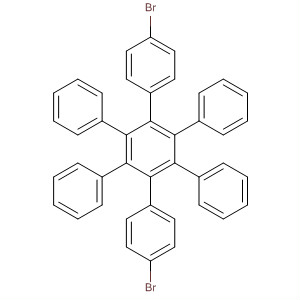 Structure of 1,1':2',1''-Terphenyl, 4-bromo-4'-(4-bromophenyl)-3',5',6'-triphenyl-