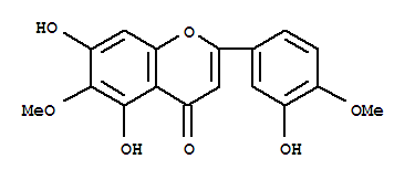 Structure of 4H-1-Benzopyran-4-one,5,7-dihydroxy-2-(3-hydroxy-4-methoxyphenyl)-6-methoxy-