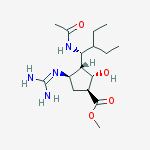 Structure of (1S,2S,3R,4R)-Methyl 3-((R)-1-acetamido-2-ethylbutyl)-4-guanidino-2-hydroxycyclopentanecarboxylate