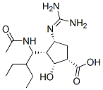 Structure of (1S,2R,3R,4R)-3-[(1S)-1-acetamido-2-ethyl-butyl]-4-(diaminomethylideneamino)-2-hydroxy-cyclopentane-1-carboxylic acid