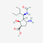 Structure of (1S,2S,3R,4R)-methyl 3-((R)-1-acetamido-2-ethylbutyl)-4-amino-2-hydroxycyclopentanecarboxylate