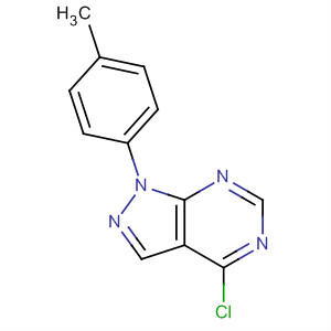 Structure of 1H-Pyrazolo[3,4-d]pyrimidine, 4-chloro-1-(4-methylphenyl)-